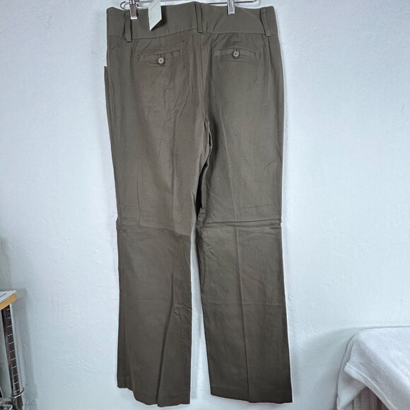 Cabi Womens Size 10 Olive Straight Leg Pants Linen Blend Stretch Style 492 New - Picture 2 of 10
